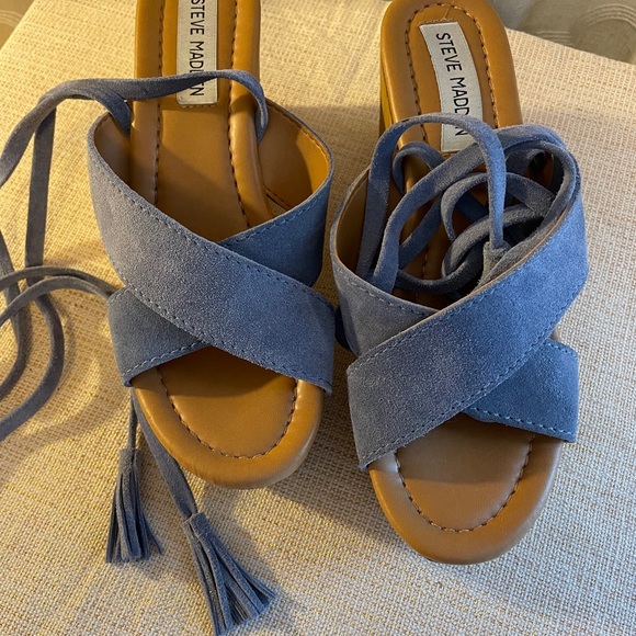 Steve Madden Shella Womens Suede Ankle Wrap Platform Sandals - size 6 - EUC - Picture 6 of 6